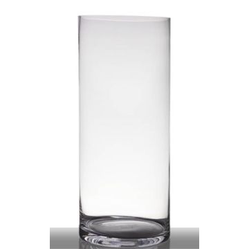 Vase cylindrique SANSA EARTH, verre, transparent, 60cm, Ø25cm
