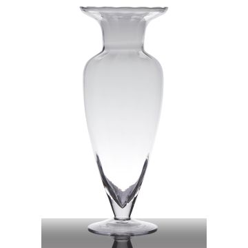 Vase amphore en verre KENDRA sur pied, transparent, 32cm, Ø12,5cm