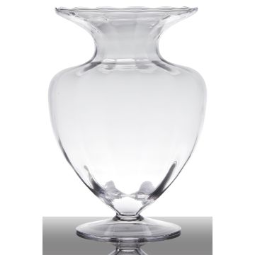 Vase amphore en verre KENDRA sur pied, transparent, 33cm, Ø23,5cm