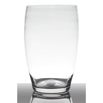 Vase décoratif en verre HENRY, bombé, transparent, 25cm, Ø15cm