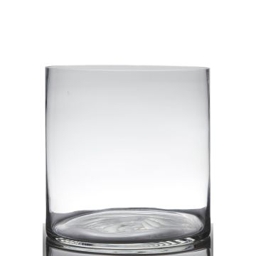 Photophore cylindre en verre SANSA EARTH, transparent, 25cm, Ø25cm