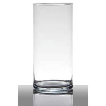 Vase en verre SANYA EARTH, cylindre, transparent, 25cm, Ø12cm