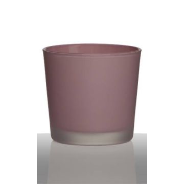 Pot à plantes en verre ALENA FROST, vieux rose mat, 11cm, Ø11,5cm