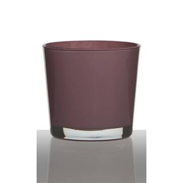 Pot à plantes en verre ALENA, vieux rose, 11cm, Ø11,5cm