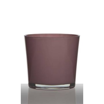 Pot à plantes en verre ALENA, vieux rose, 16cm, Ø17cm