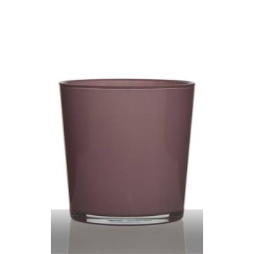 Pot à plantes en verre ALENA, vieux rose, 19cm, Ø19cm