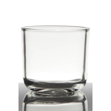 Bougeoir en verre NICK, transparent, 13cm, Ø14cm