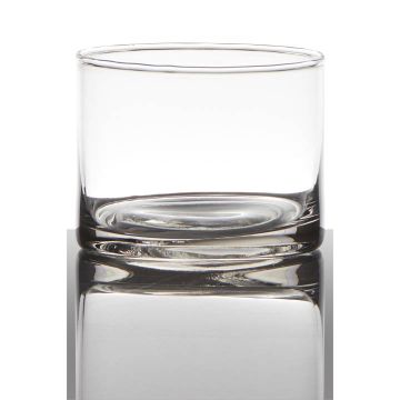 Grand verre pour bougie SANYA EARTH, transparent, 7cm, Ø9cm