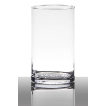 Vase en verre SANYA EARTH, cylindre, transparent, 15cm, Ø9cm