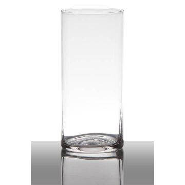 Vase en verre SANYA EARTH, cylindre, transparent, 19cm, Ø9cm