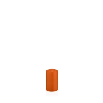 Bougie pilier MAEVA, orange, 10cm, Ø5cm, 23h - Made in Germany