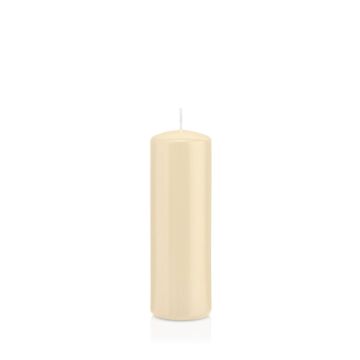 Bougie pilier MAEVA, crème, 15cm, Ø5cm, 37h - Made in Germany
