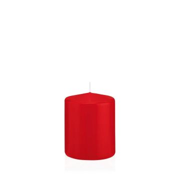Bougie pilier MAEVA, rouge, 10cm, Ø8cm, 37h - Made in Germany