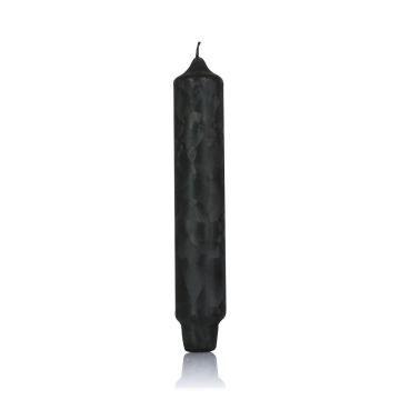 Bougie conique noire à effet glacé ANASTASIA, 16,4cm, Ø2,8cm, 6h - Made in Germany