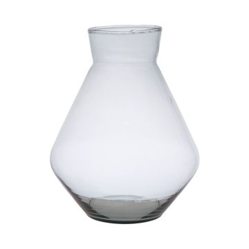 Vase en verre RAMUNDA, recyclé, transparent, 25cm, Ø19cm