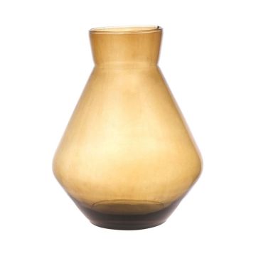 Vase en verre RAMUNDA, recyclé, orange-brun-transparent, 25cm, Ø19cm