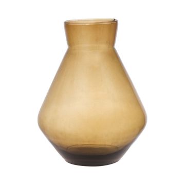 Vase en verre RAMUNDA, recyclé, orange-brun-transparent, 30cm, Ø25cm
