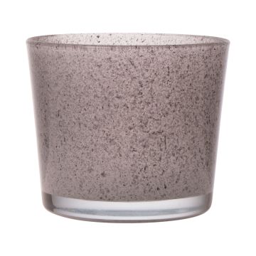 Bougeoir en verre ALENA GRANIT, granit gris, 9cm, Ø10cm