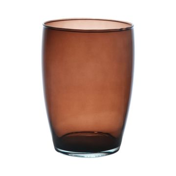 Vase à fleurs en verre HENRY, brun-transparent, 20cm, Ø14cm