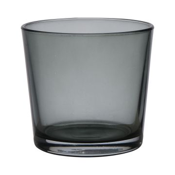 Pot à plantes en verre ALENA VIEW, gris foncé-transparent, 11cm, Ø11,5cm