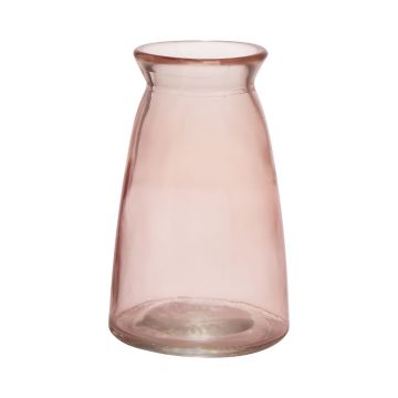 Vase de table TIBBY en verre, rose pâle-transparent, 14,5cm, Ø9,5cm
