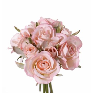 Bouquet de roses en soie ROSILA, rose, 20cm, Ø15cm