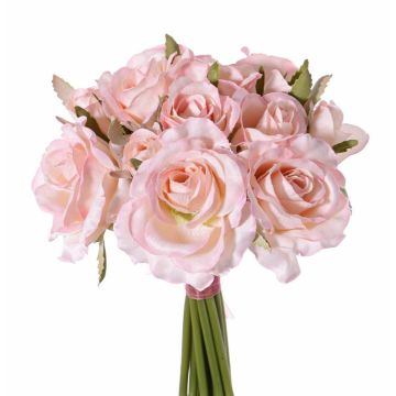 Bouquet de roses en soie ROSILA, rose, 25cm, Ø20cm