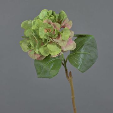 Hortensia artificiel CHIDORI, vert-rose, 60cm, Ø20cm