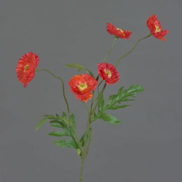 Coquelicot en tissu KEIRA, orange, 65cm, Ø5cm