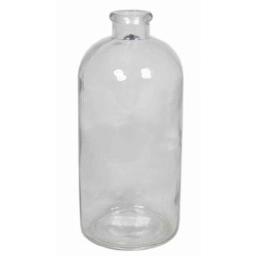 Vase bouteille en verre transparent URSULA, 25cm, Ø11cm