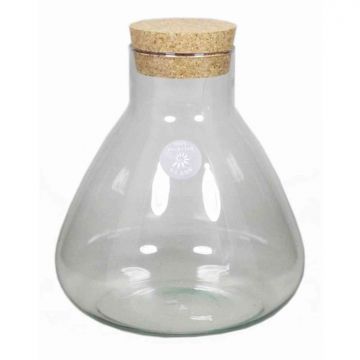 Bocal de stockage en verre PEPPA avec couvercle en liège, transparent, 20cm, Ø16,5cm
