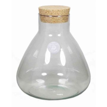Bocal de stockage en verre PEPPA avec couvercle en liège, transparent, 26,5cm, Ø22,5cm