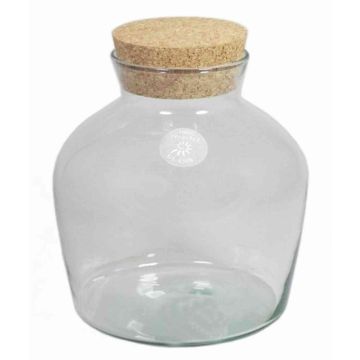 Bocal de conservation en verre DIETER, couvercle en liège, transparent, 30cm, Ø29cm