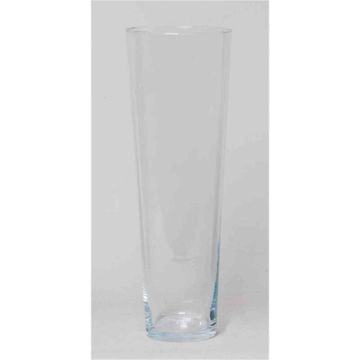 Vase décoratif ANNA OCEAN, forme conique, verre, transparent, 50cm, Ø17,5cm