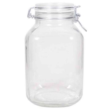 Bocal de conservation en verre JARVEN, 3 litres, transparent, 24cm, Ø13cm