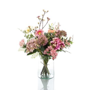 Bouquet de fleurs artificielles FEME, rose-vert, 65cm, Ø40cm