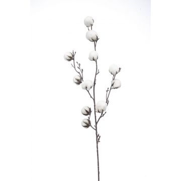 Fausse branche de coton CASAS avec fleurs, vert, 85cm