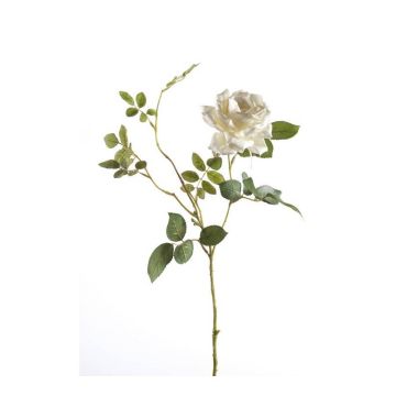 Branche de rose en tissu BEATA, crème, 75cm