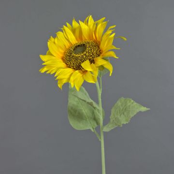 Tournesol artificiel CORALINE, jaune, 80cm, Ø20cm