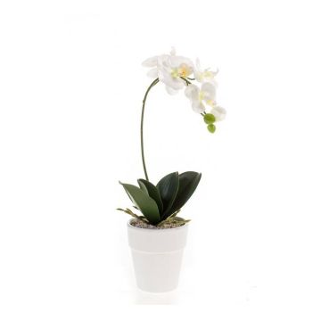 Orchidée Phalaenopsis artificielle ISIS, pot en céramique, blanc, 40cm