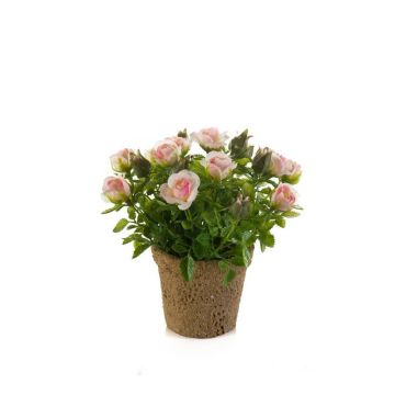 Rose en soie LARAINA en pot décoratif, rose, 15cm