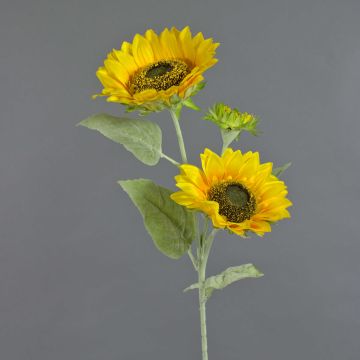 Tournesol artificiel IVONA, jaune, 90cm, Ø6-17cm