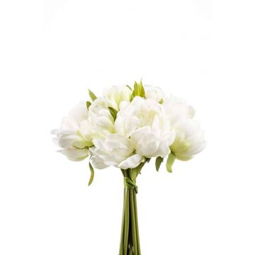 Bouquet de pivoines en tissu WILO, blanc-vert, 25cm