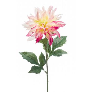 Dahlia artificiel CINTHIA, rose-blanc, 60cm