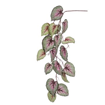 Fausse branche de bégonia rex MEIRA, vert-rose, 110cm