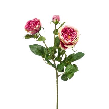 Branche de rose artificielle CALISTA, fuchsia, 60cm