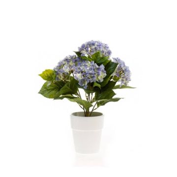 Hortensia en tissu LAIDA en pot en céramique, bleu clair, 35cm