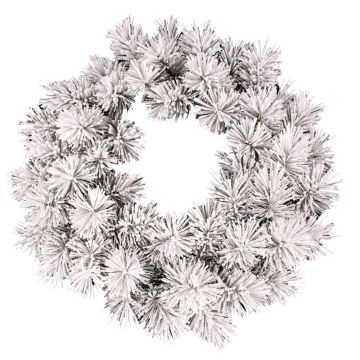 Couronne de sapin artificielle AUSTIN, enneigée, blanc, Ø60cm