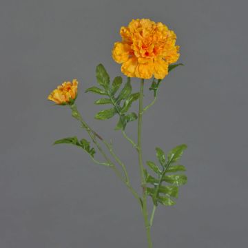 Fleur artificielle œillet d'Inde ASTIE, orange, 60cm, Ø5-9cm