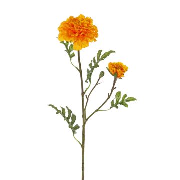 Fleur artificielle œillet d'Inde ASTIE, orange, 60cm, Ø5-9cm
